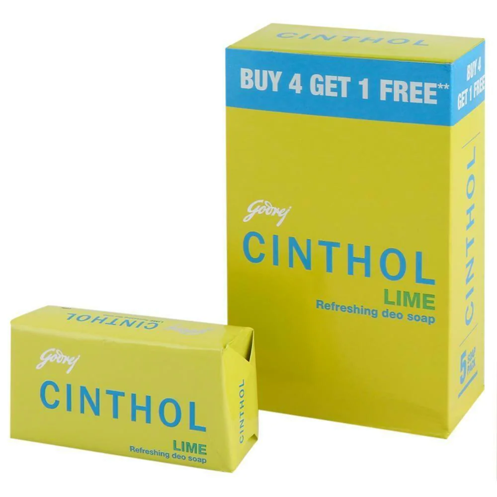 Cinthol Lime Soap (Pack of 4+1)